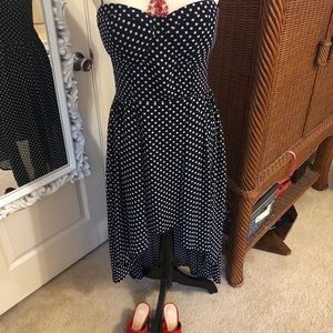 High low polka dot dress
